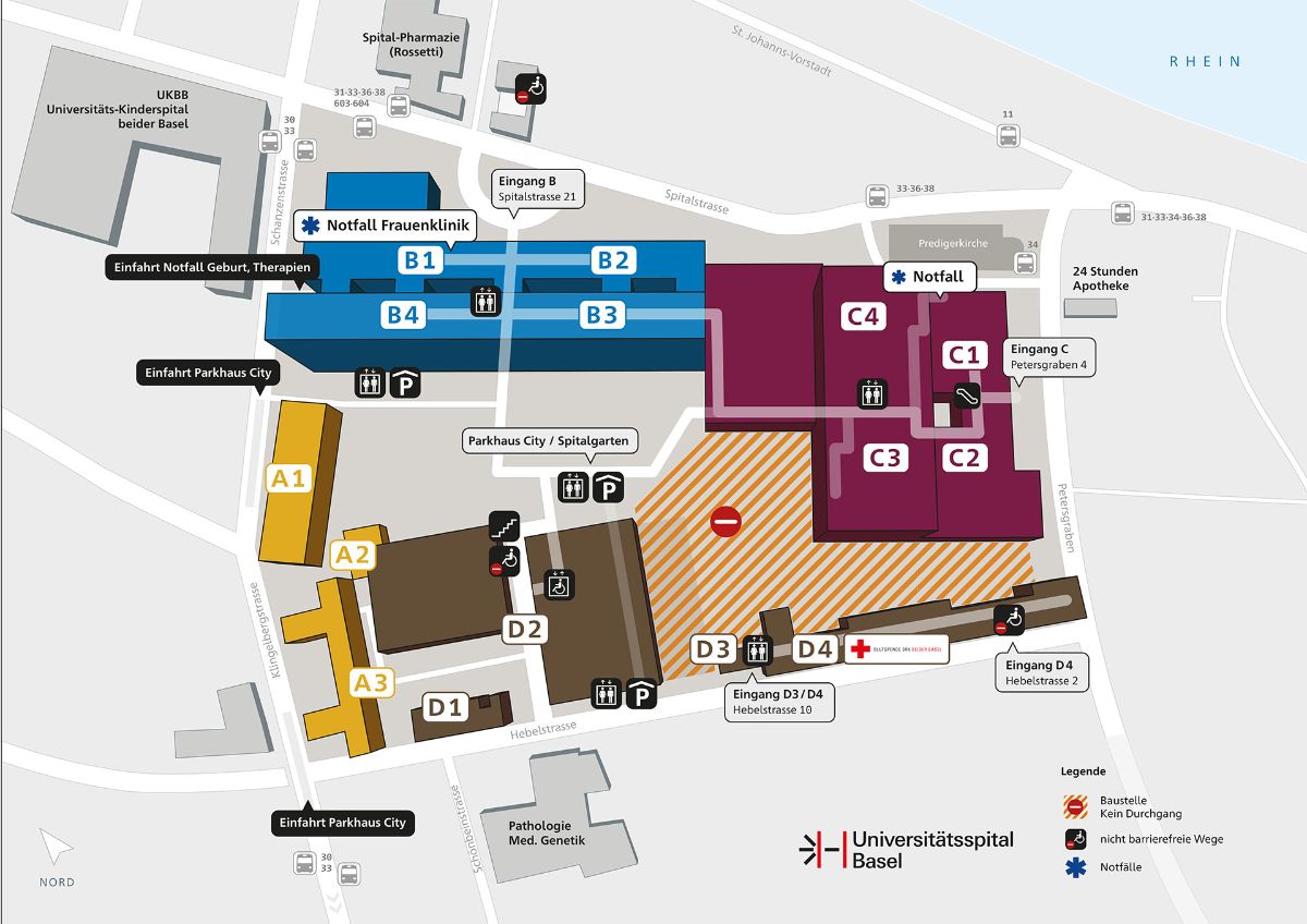 Lageplan Unispital Basel