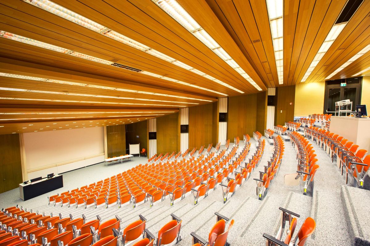 View of the large lecture hall in the Center for Teaching and Research