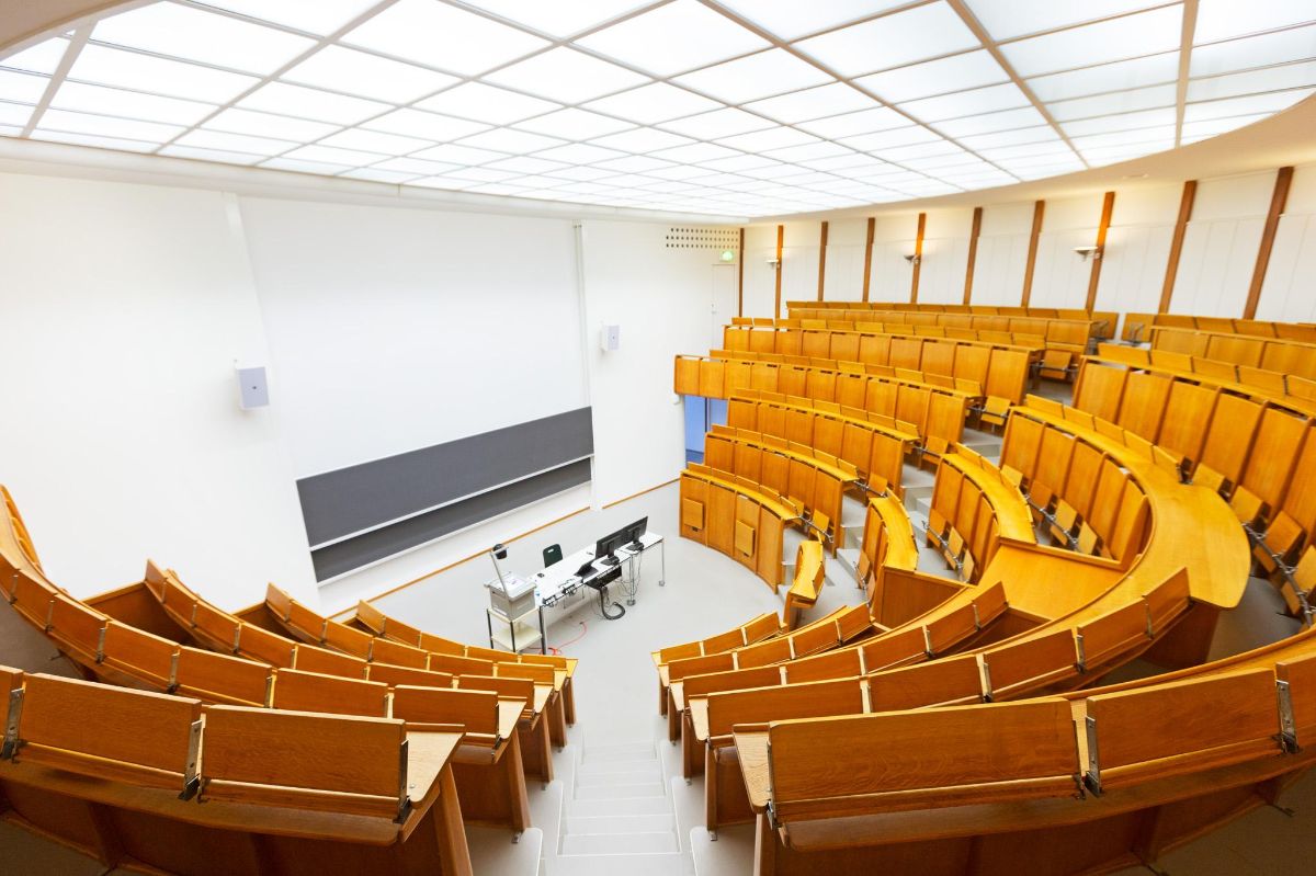 View from above into a classic lecture hall