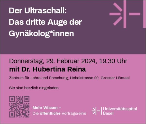 Aufzeichnung des öffentlichen Vortrags «Der Ultraschall: Das dritte Auge der Gynäkolog*innen» von Dr. Reina