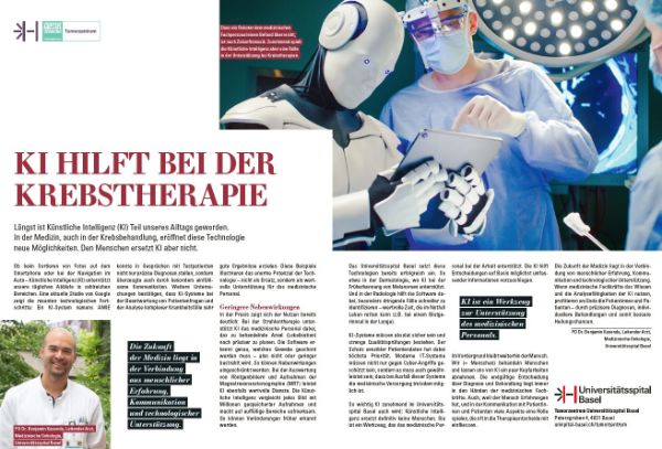 Längst ist Künstliche Intelligenz (KI) Teil unseres Alltags geworden. In der Medizin, auch in der Krebsbehandlung, eröff net diese Technologie neue Möglichkeiten. Den Menschen ersetzt KI aber nicht.