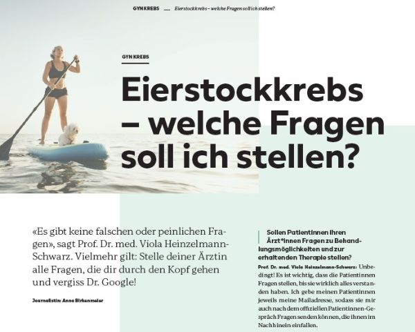 Eierstockkrebs – welche Fragen soll ich stellen? «Es gibt keine falschen oder peinlichen Fragen», sagt Prof. Viola Heinzelmann-Schwarz.